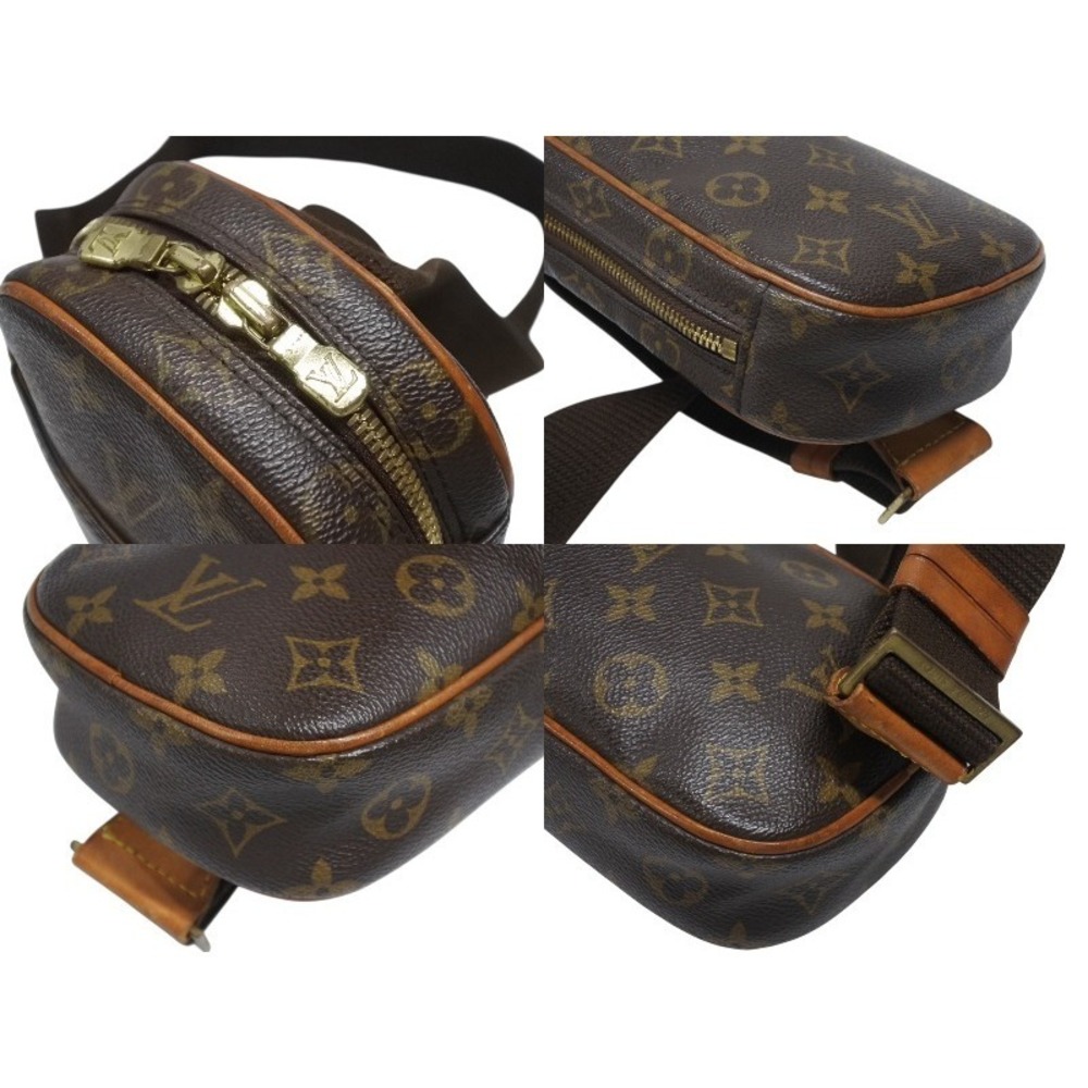 LOUIS VUITTON Monogram Leather Brown Pochette Ganju Body Bag Brown - Picture 7 of 9